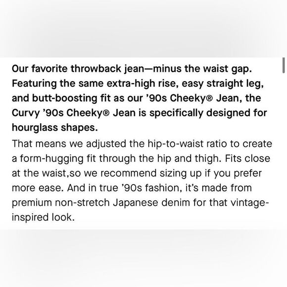 Everlane NWT Women’s Curvy High Rise Button Fly 90’s Cheeky Straight Jeans Sz 30 - Picture 13 of 13